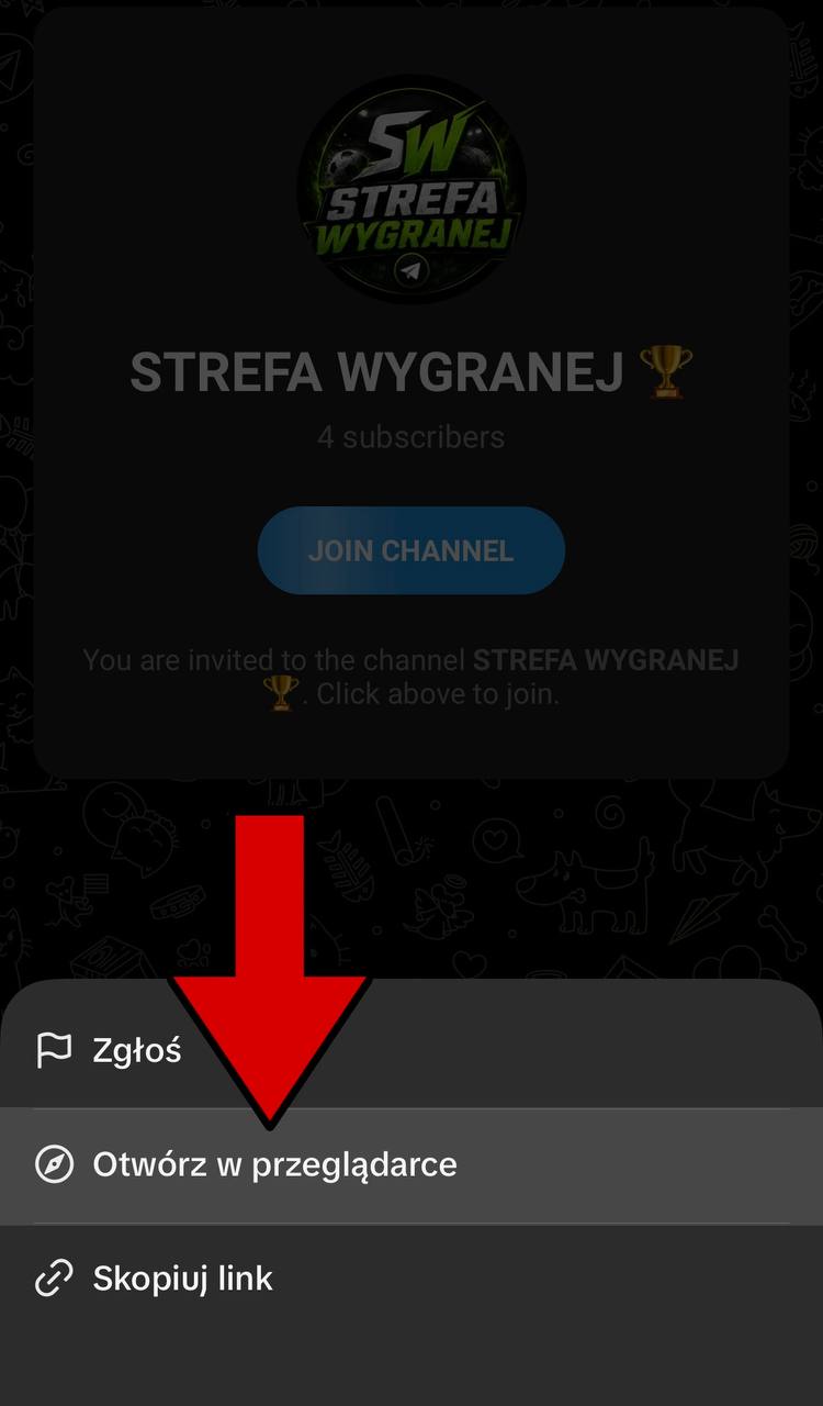 Telegram — krok 2: otwórz w przeglądarce